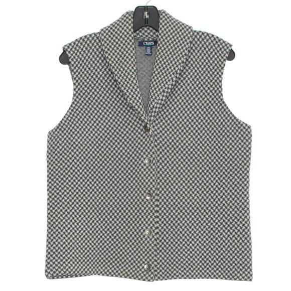 Chaps Womens Cardigan Sweater Vest Sleeveless Shawl Collar Buttons Gray Large KP - Picture 1 of 5